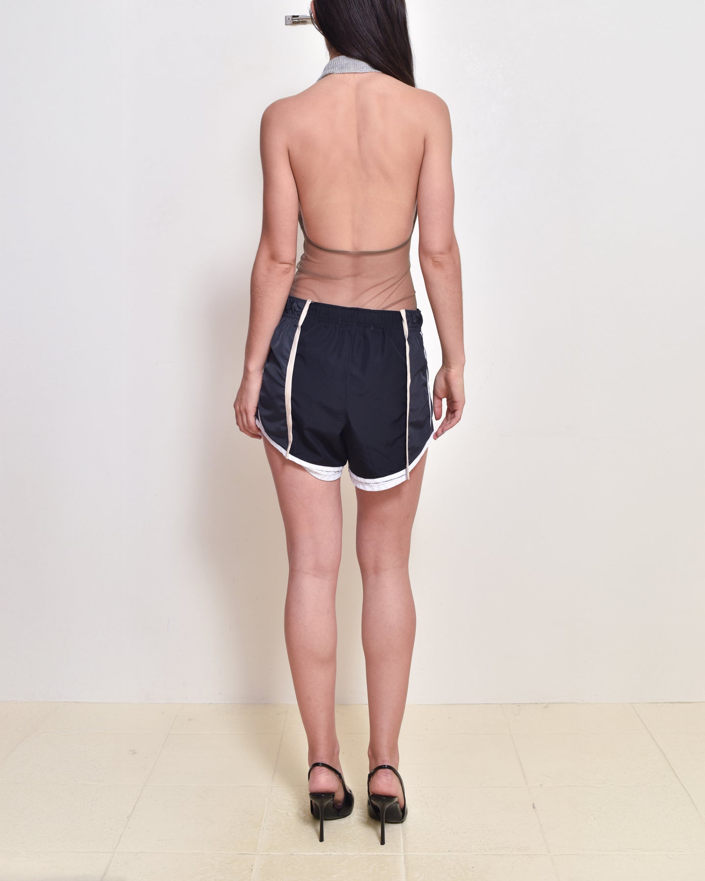 Blue + Grey Mini Split Short
